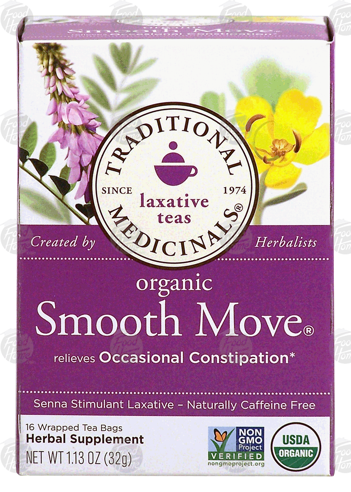 Traditional Medicinals Smooth Move Senna stimulant laxative tea, organic, caffeine free, 16-wrapped tea bags Full-Size Picture